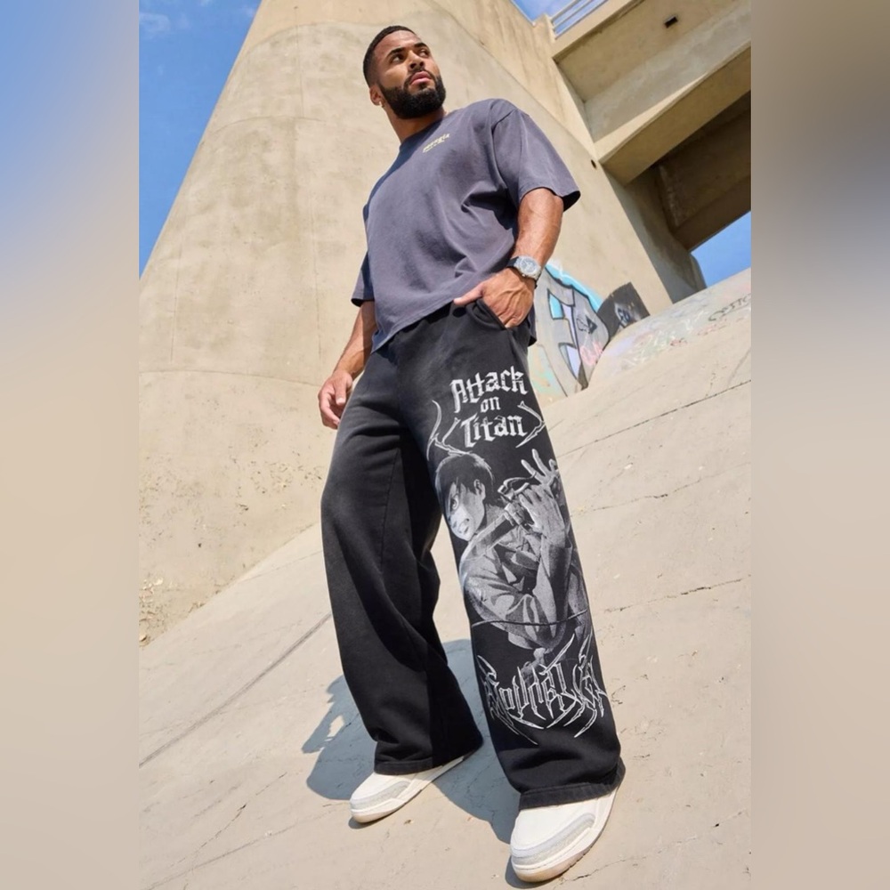 YoungLA 2128 - AOT©️ x YLA Baggy Joggers Size large Men’s (Eren Sword)